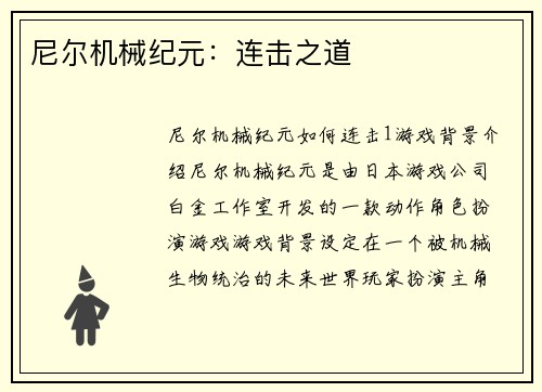 尼尔机械纪元:连击之道
